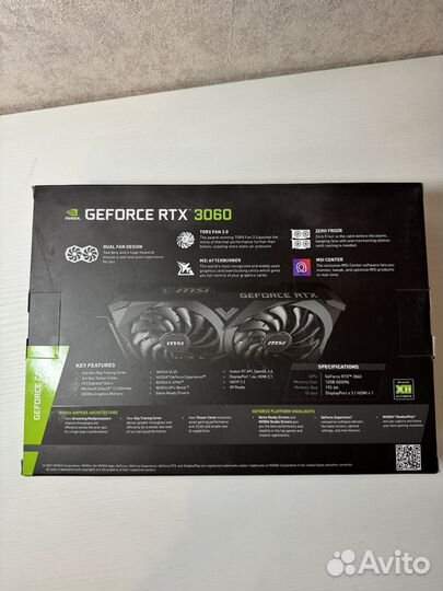 Видеокарта MSI geforce rtx 3060 ventus 2X 12G OC