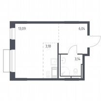 Квартира-студия, 25,5 м², 3/10 эт.