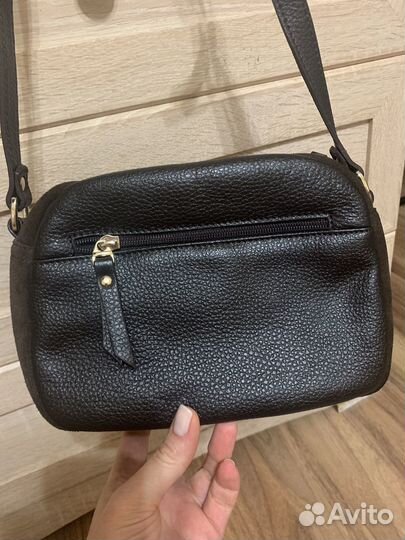 Сумка женская коричневая кросс-боди