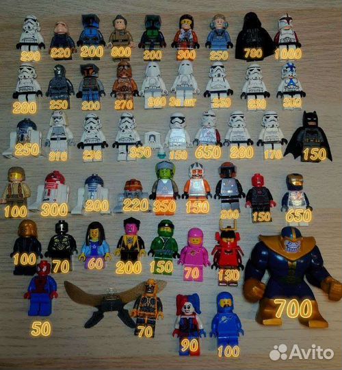 Lego минифигурки star wars, ninjago, marvel