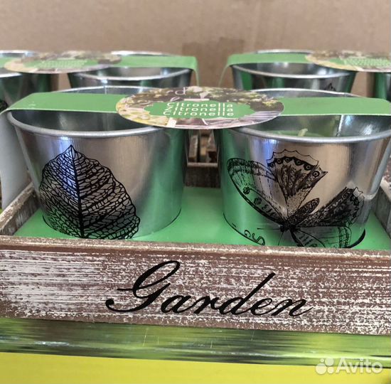 Свечи 2 шт. в ящичке подставке