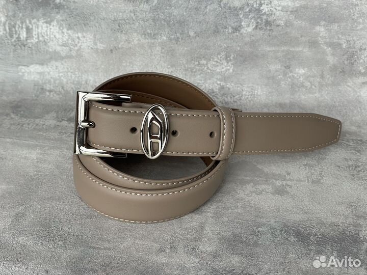 Ремень Diesel женский бежевый узкий