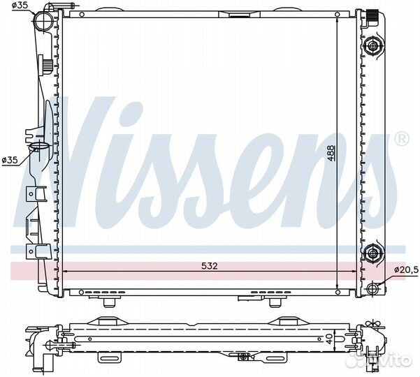 Радиатор охлаждения двс mercedes-benz 200-series S