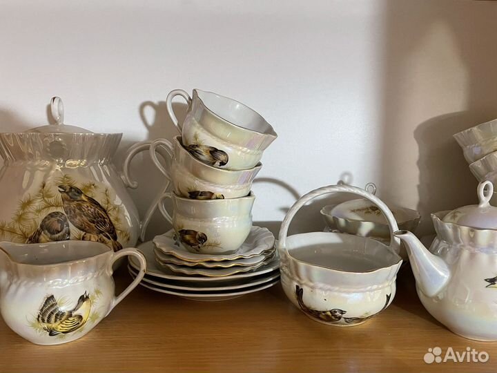 Сервиз чайный перламутровый, новый