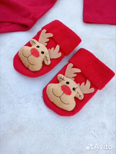 Боди и носочки новогодние