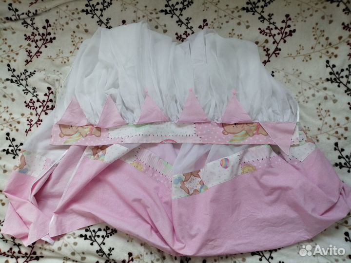 Бортики в кроватку +балдахин