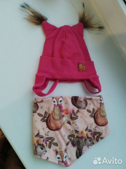 Комплект шапка, снуд. Для девочки