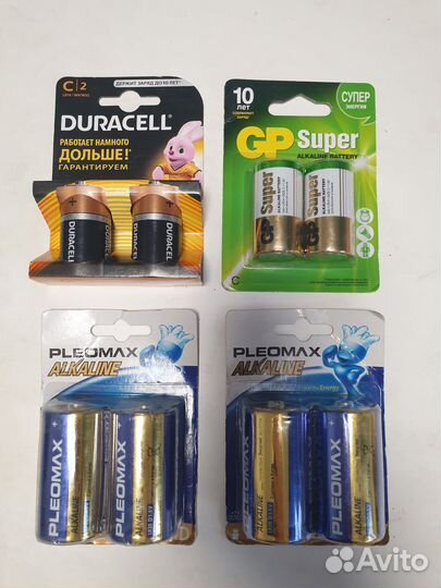 Батарейки Pleomax тип D (LR20) Duracell С LR14