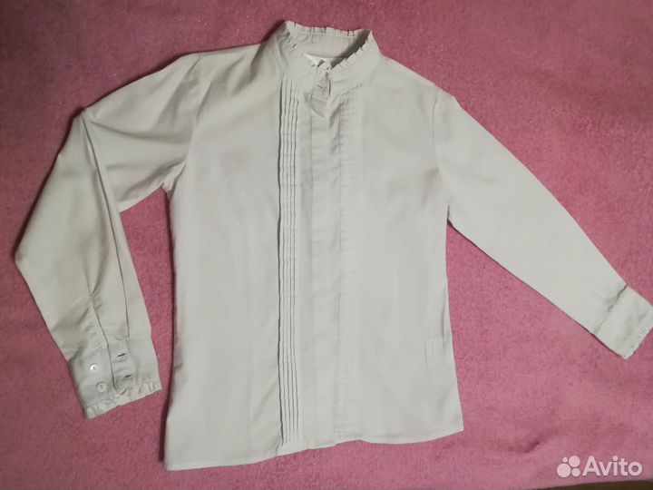 Рубашка белая для девочки р.140 modis