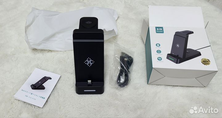 Беспроводная зарядка 3 в 1 со штекером Type-c