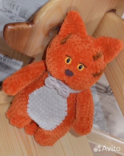 Рыжий кот вязаная игрушка