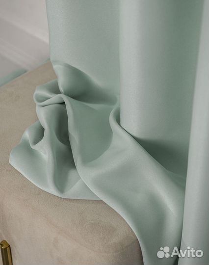 Шторы блэкаут Амадео пастельный-зеленый