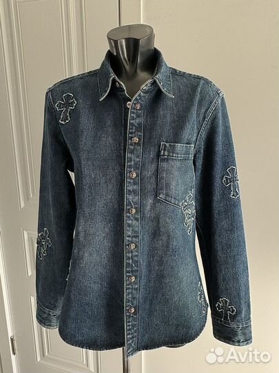 Chrome Hearts denim Cross рубашка
