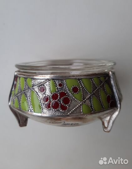 Солонки с ложечками эмаль, мельхиор, СССР