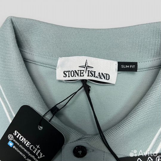 Поло тенниска Stone island светло-серая (S-3XL)