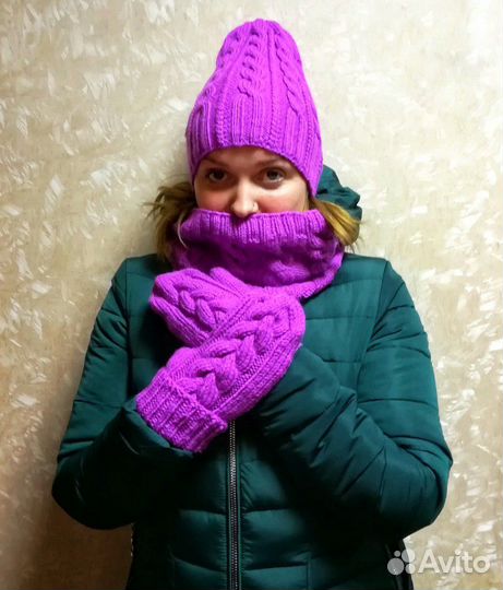 Вяжу на заказ шапки,снуды,варежки для взрослых