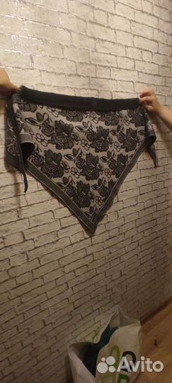 Зимний платок с мехом