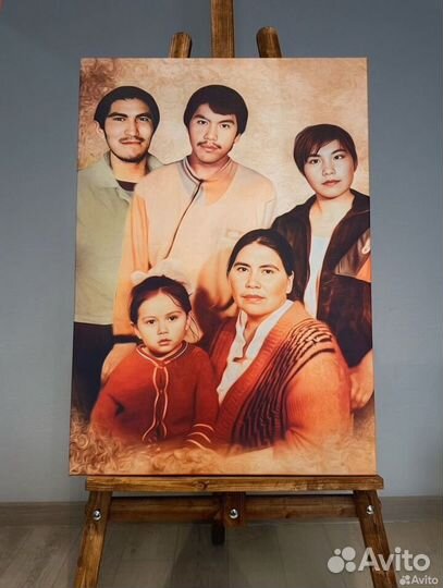 Портрет по фото на холсте
