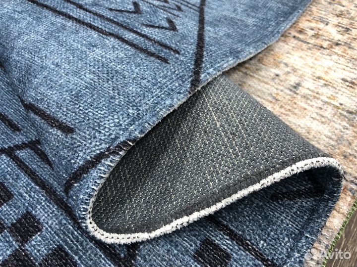 Ковер, гобелен хлопковый 160 х 300 синий