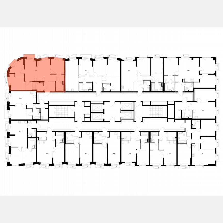 3-к. квартира, 70,5 м², 3/18 эт.