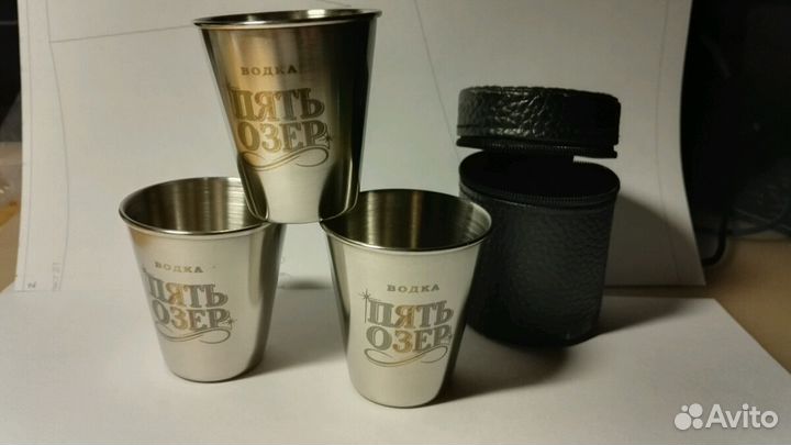 Рюмки из нержавейки 60мл 3 шт с чехлом