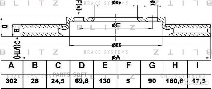 Blitz BS0437 Диск тормозной передний вентилируемый