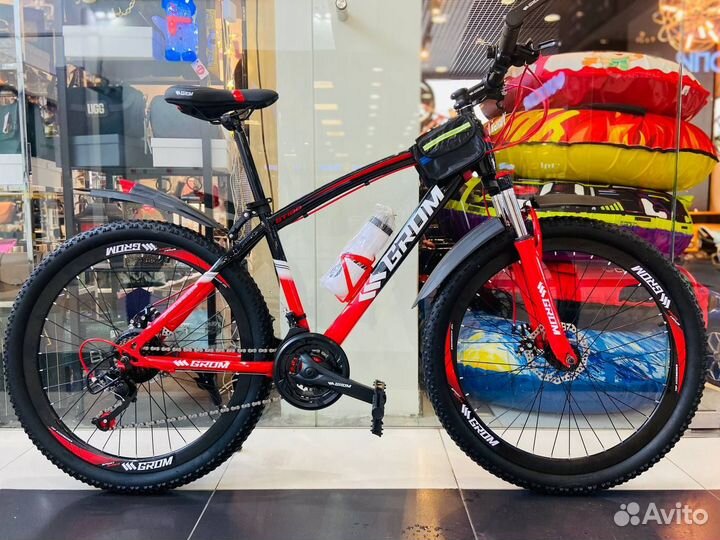 Велосипед горный скоростной grom GT130 26'' черный