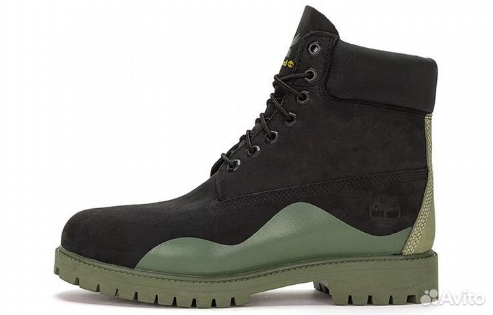 Timberland Heritage 6 Inch Waterproof Boot 'Black Nubuck With Green' (39,5)