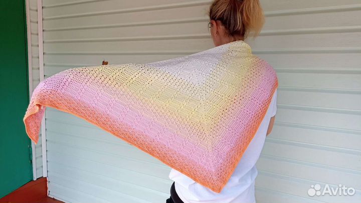 Платок шаль вязаный