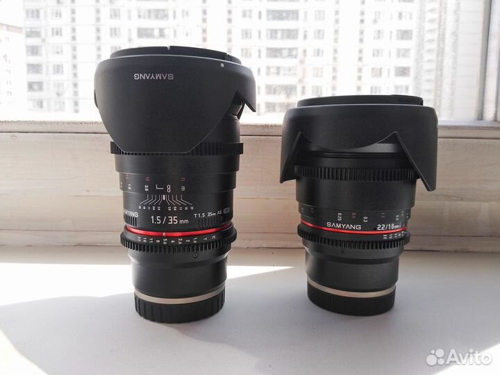 Объективы Samyang 35 mm T1.5 и 16 mm T2,2 Sony E