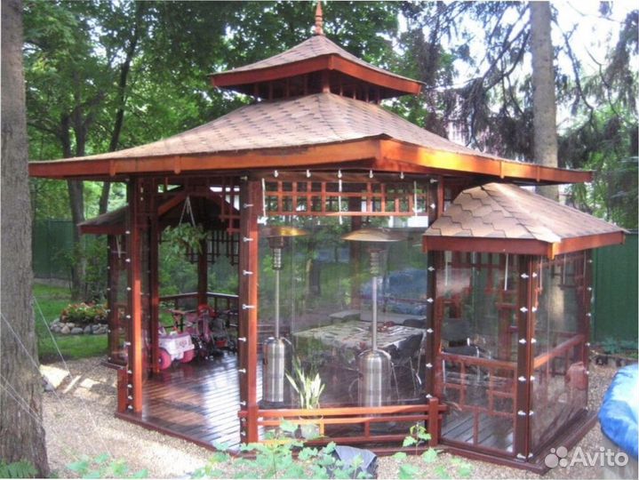 Мягкие окна на беседку для дачной беседки