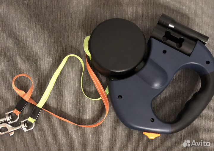 Поводок рулетка для двух собак