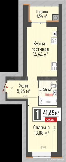 1-к. квартира, 41,7 м², 3/10 эт.