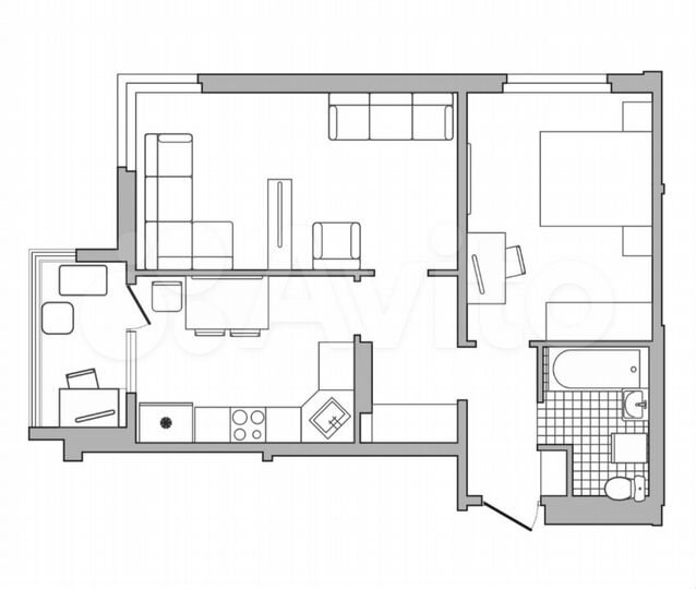 2-к. квартира, 55,4 м², 9/17 эт.