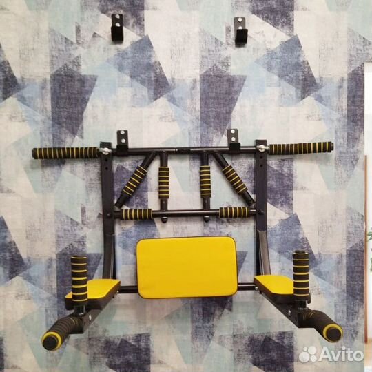 Турник Мультихват 3в1 черно-желтый