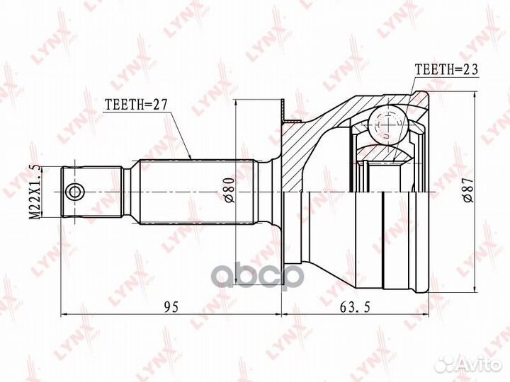 ШРУС наружный lynxauto CO-4401 CO-4401 lynxauto
