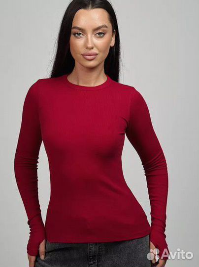 Лонгслив в рубчик 40-42