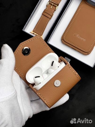 Кожаный чехол для AirPods Pro, 2, 3 поколения