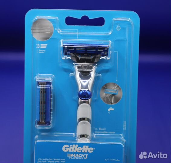 Станок Gillette mach3 turbo (+2 лезвия)