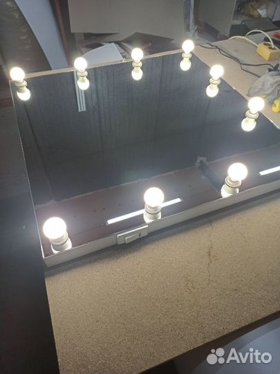 Гримерное зеркало с подсветкой, с лампочками