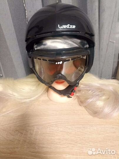 Шлем горнолыжный, маска, перчатки