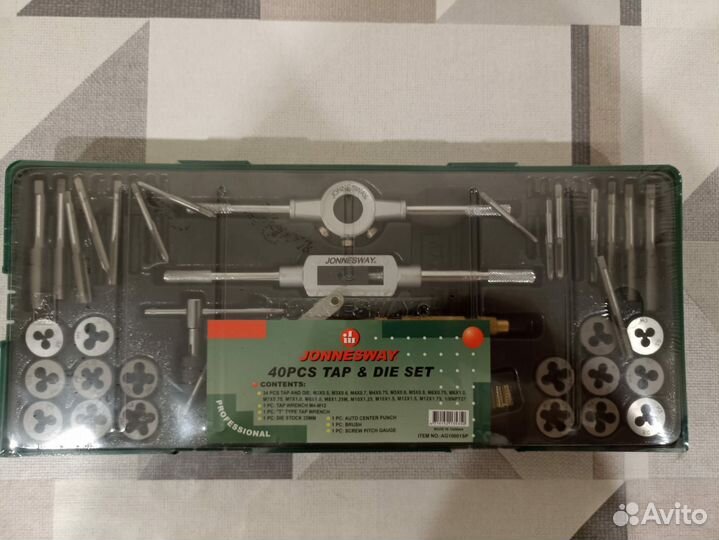 Набор метчиков и плашек Jonnesway AG10001SP