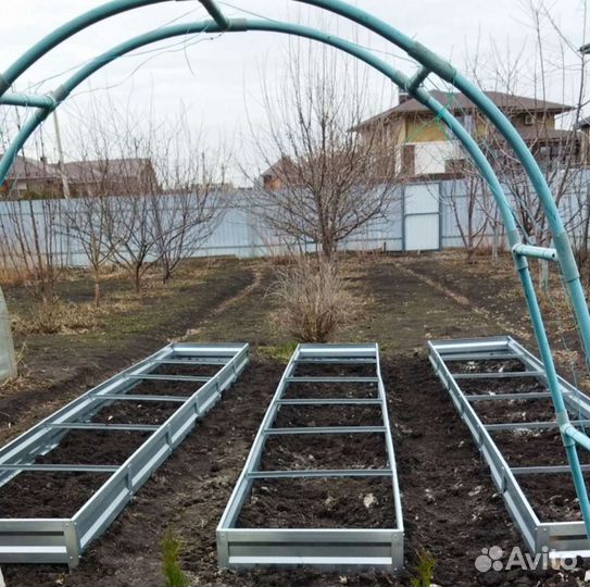 Оцинкованная грядка 1х6м