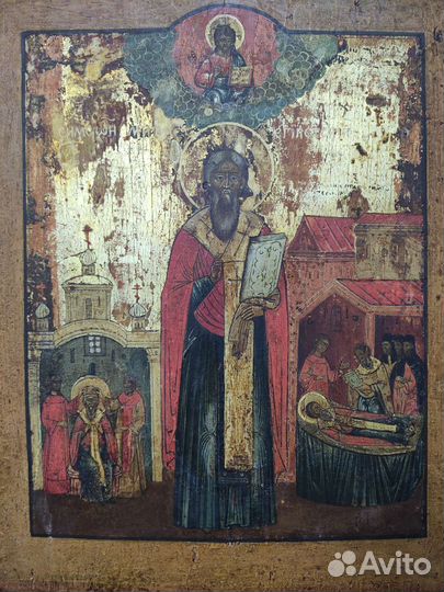 Старинная икона св Семеон Митрополит Египетский 18