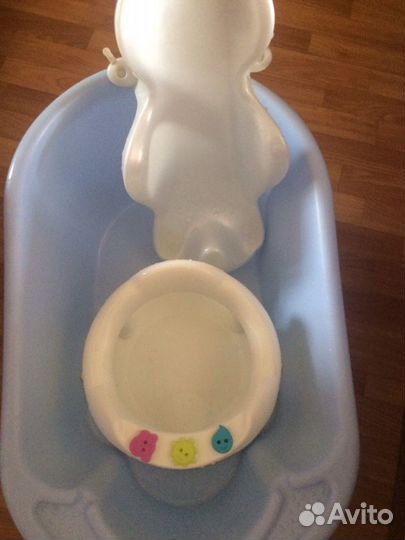 Горка для купания, ванночка и стульчик