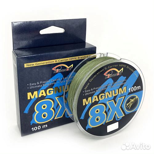 Шнур плетеный 8Х Komandor Magnum, 100м