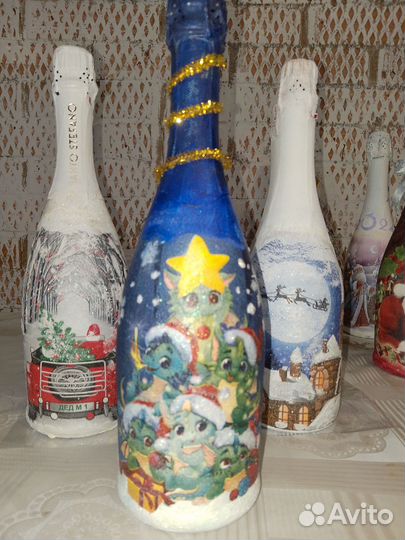 Бутылка декупаж