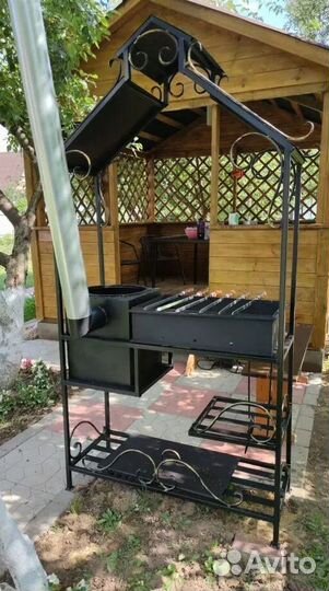 Мангал с печью под казан
