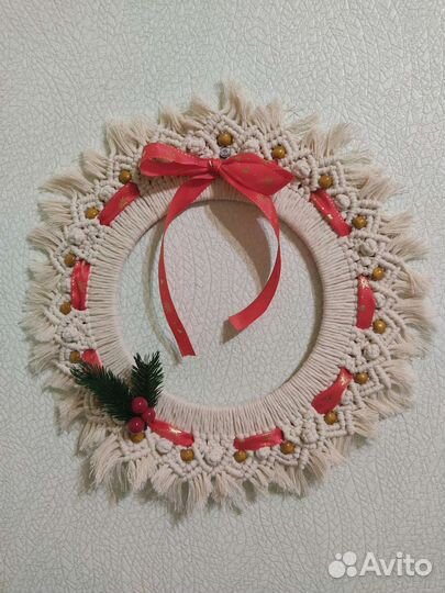 Новогодний венок ручной работы