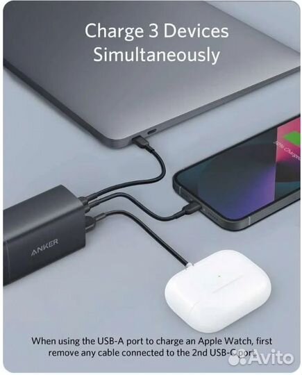 Зарядное устройство Anker Gan 65W (3 порта)